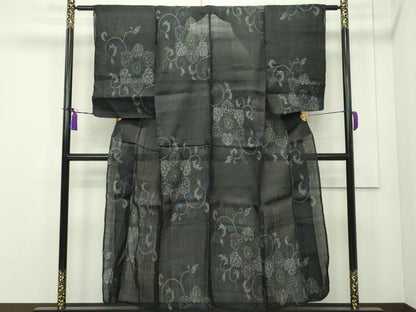 平和屋本店＊極上 夏物 重要無形文化財 本場宮古上布 花唐草文 苧麻 逸品 CZAA1828s5