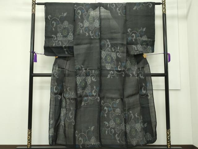 平和屋本店＊極上 夏物 重要無形文化財 本場宮古上布 花唐草文 苧麻 逸品 CZAA1828s5