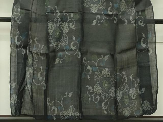 平和屋本店＊極上 夏物 重要無形文化財 本場宮古上布 花唐草文 苧麻 逸品 CZAA1828s5