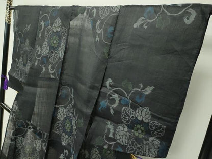 平和屋本店＊極上 夏物 重要無形文化財 本場宮古上布 花唐草文 苧麻 逸品 CZAA1828s5