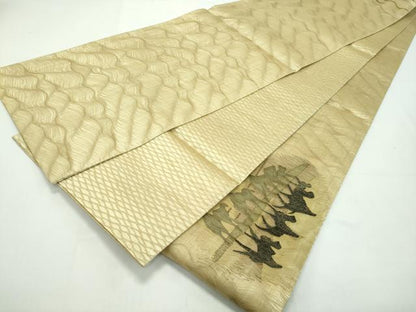 平和屋本店■極上　夏物　太鼓柄袋帯　シルクロード　すくい織　逸品　未使用　CZAA1859s5