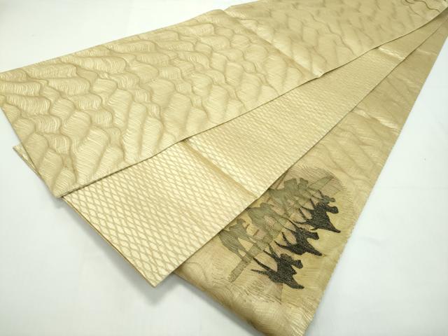 平和屋本店■極上　夏物　太鼓柄袋帯　シルクロード　すくい織　逸品　未使用　CZAA1859s5