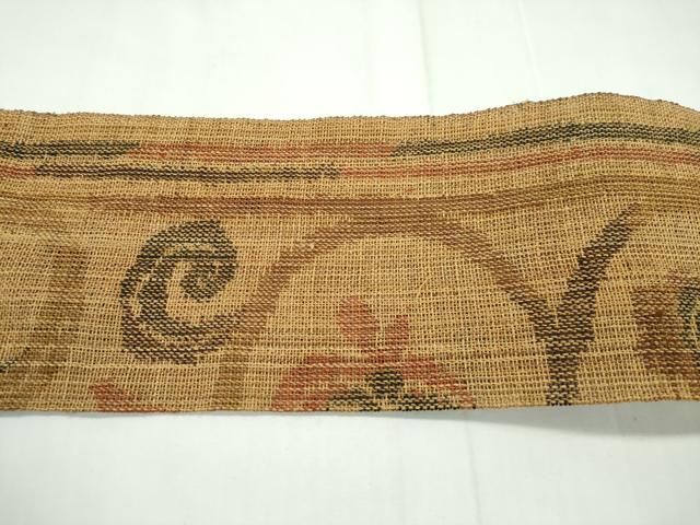 平和屋本店＊極上 夏物 八寸名古屋帯 科布 榀木織 唐草文 逸品 CZAA1862s5