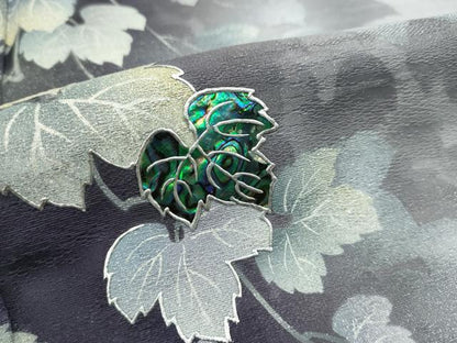 平和屋本店■極上　訪問着　作家物　螺鈿　葡萄蔦の葉文　暈し染め　銀彩　反端付き　逸品　CZAA1885s5