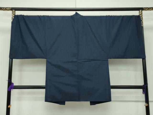 平和屋本店■極上　洗える最高級着物　＜英＞はなぶさ謹製　男性　キングサイズ　色無地　アンサンブル　藍鉄色　逸品　CZAA1894s5
