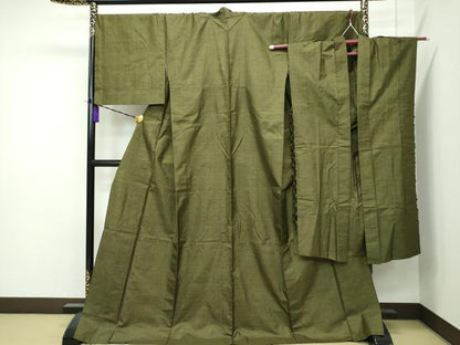 平和屋本店■極上　本場大島紬　単衣　アンサンブル　袖なし羽織　120亀甲　逸品　CZAA1895s5
