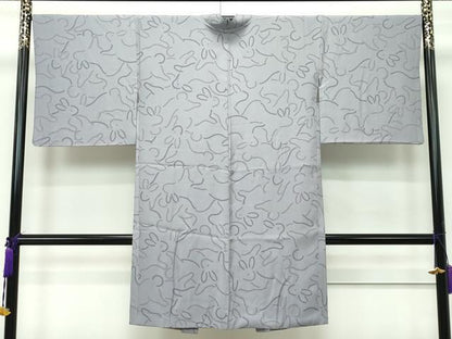平和屋本店■極上　長羽織　兎　鳩羽鼠色地　逸品　CZAA1902s5