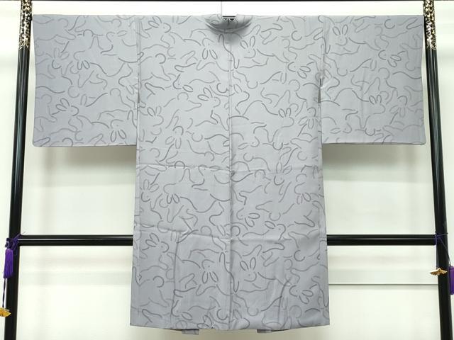 平和屋本店■極上　長羽織　兎　鳩羽鼠色地　逸品　CZAA1902s5