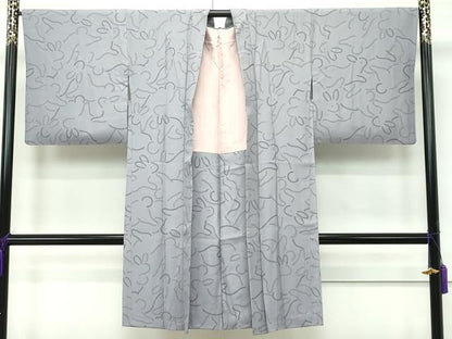 平和屋本店■極上　長羽織　兎　鳩羽鼠色地　逸品　CZAA1902s5