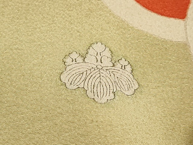 平和屋本店●極上 アンティーク 大正ロマン お引きずり・お引き摺り・引き振袖 駒刺繍 几帳吉祥草花文 暈し染め 金彩 逸品 CZAA1926s5