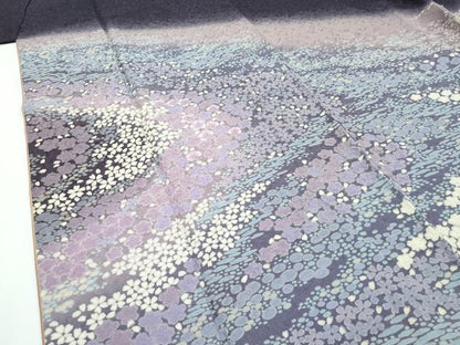 平和屋本店■極上　ブライダルファッションデザイナー・桂由美　訪問着　刺繍　草花文　暈し染め　銀通し地　逸品　CZAA1932s5
