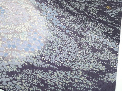 平和屋本店■極上　ブライダルファッションデザイナー・桂由美　訪問着　刺繍　草花文　暈し染め　銀通し地　逸品　CZAA1932s5