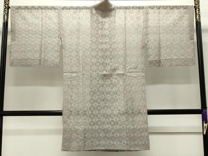 平和屋本店■極上　道中着　オーガンジー　スリーシーズン　春夏秋　塵除け　ロング丈　生壁色地　逸品　CZAA1935s5