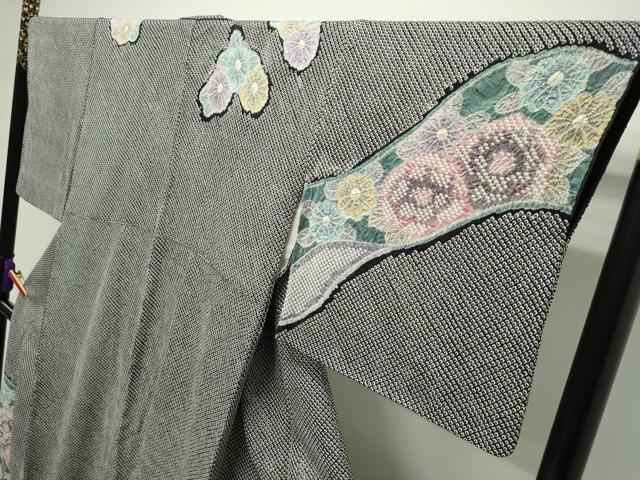 平和屋本店■極上　名門　藤娘きぬたや・総絞り　伊藤卓夫　訪問着　菊笹竹梅文　黒地　逸品　CZAA1938s5