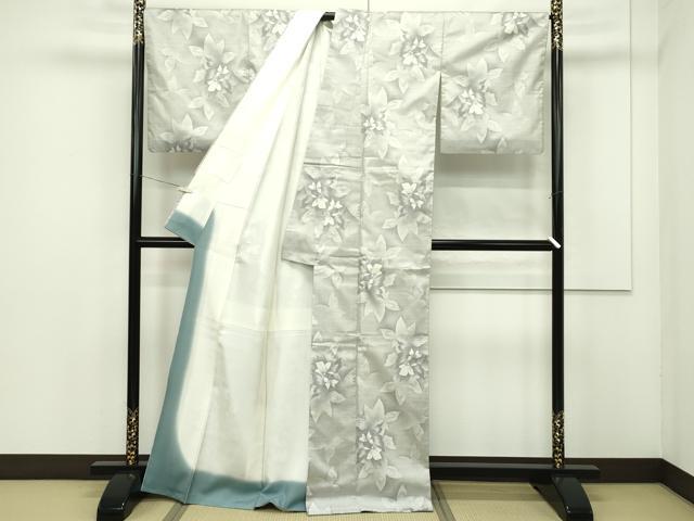 平和屋本店■極上　本場大島紬　白大島紬　桑原織物　二代目　桑原啓之介　９マルキ　花蝶文　証紙付き　逸品　CZAA1944s5