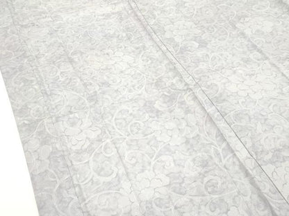 平和屋本店■極上　スリーシーズン　春夏秋　長羽織　塵除け　紋紗　花唐草地紋　羽織紐付き　逸品　CZAA1957s5
