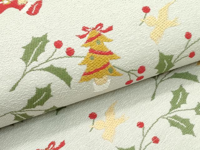平和屋本店■極上 西陣の老舗 1782年創業 山下織物 九寸名古屋帯 唐織 クリスマス クマ リス サンタクロース  証紙付 逸品 新品 CZAA1978s5