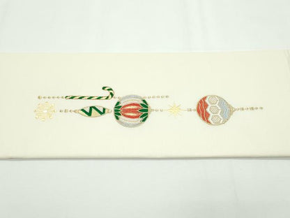 平和屋本店■極上 西陣 大光謹製 九寸名古屋帯 クリスマス オーナメント トナカイ 金糸 証紙付 逸品 新品 CZAA1984s5
