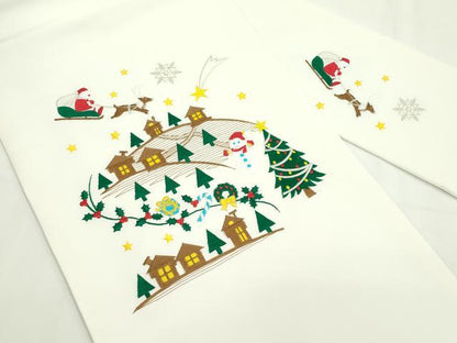平和屋本店■極上 西陣 大光謹製 九寸名古屋帯 総刺繍 クリスマス サンタクロース トナカイ 雪だるま 銀糸 証紙付 逸品 新品 CZAA1985s5