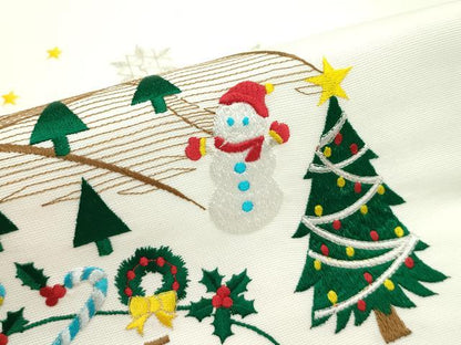 平和屋本店■極上 西陣 大光謹製 九寸名古屋帯 総刺繍 クリスマス サンタクロース トナカイ 雪だるま 銀糸 証紙付 逸品 新品 CZAA1985s5