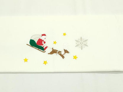 平和屋本店■極上 西陣 大光謹製 九寸名古屋帯 総刺繍 クリスマス サンタクロース トナカイ 雪だるま 銀糸 証紙付 逸品 新品 CZAA1985s5