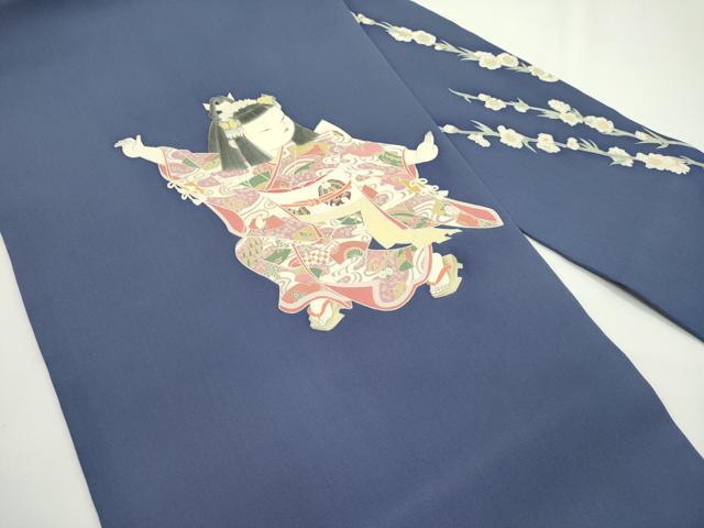 平和屋本店■極上　加賀友禅の巨匠　初代　由水十久　塩瀬　九寸名古屋帯　童子　褐色地　逸品　未使用　CZAA1989s5