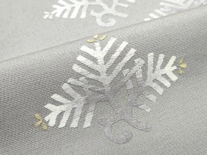 平和屋本店■極上　両面　太鼓柄袋帯　総刺繍　菱松葉　黒地　金銀糸　反端付き　逸品　CZAA1994s5