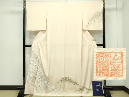 平和屋本店■極上　山口美術織物　皇室　伊勢神宮御用　西陣織　寿光織　訪問着　総刺繍　桜楓文　金糸　冊子付き　逸品　CZAA2012s5
