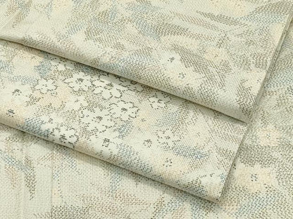 平和屋本店■極上　本場大島紬　白大島　単衣　草花文　逸品　未使用　CZAA2013s5