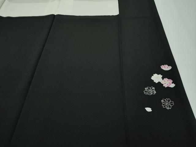 平和屋本店■極上　本加賀友禅作家　山田武志　訪問着　誰が袖舞花文　黒地　証紙付き　逸品　CZAA2014s5