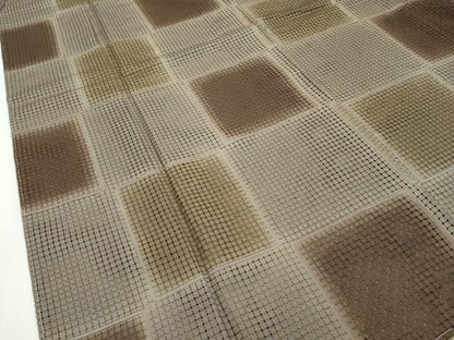 平和屋本店■極上　小紋　総刺繍　スワトウ刺繍　市松文様　逸品　未使用　CZAA2065s5