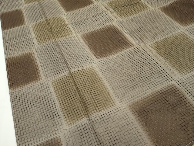 平和屋本店■極上　小紋　総刺繍　スワトウ刺繍　市松文様　逸品　未使用　CZAA2065s5