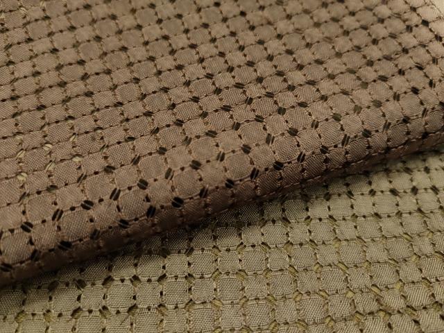 平和屋本店■極上　小紋　総刺繍　スワトウ刺繍　市松文様　逸品　未使用　CZAA2065s5