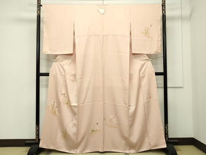 平和屋本店■極上　福田喜三郎の娘　京縫　下司喜三子　訪問着　草花文　金彩　一斤染色地　逸品　CZAA2066s5