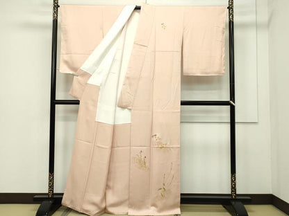 平和屋本店■極上　福田喜三郎の娘　京縫　下司喜三子　訪問着　草花文　金彩　一斤染色地　逸品　CZAA2066s5