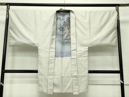 平和屋本店●極上　男性　本場大島紬　白大島　アンサンブル　100亀甲　総詰め　逸品　CZAA4757s6