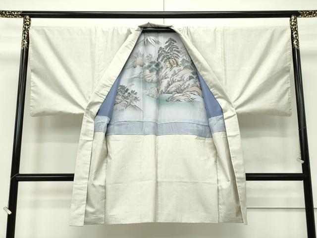 平和屋本店●極上　男性　本場大島紬　白大島　アンサンブル　100亀甲　総詰め　逸品　CZAA4757s6