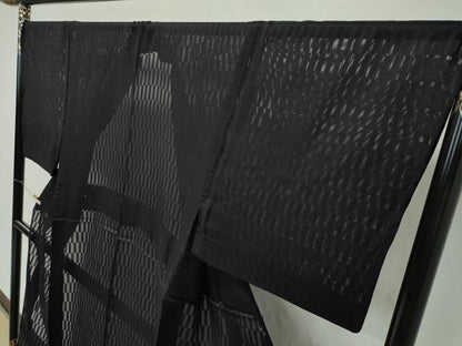 平和屋本店＊極上 男性 夏物 色無地 紋紗 黒紅色 逸品 CZAA2078s5