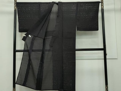 平和屋本店＊極上 男性 夏物 色無地 紋紗 黒紅色 逸品 CZAA2078s5