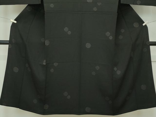 平和屋着物■極上　男性　小紋　単衣　北斎模様　黒地　逸品　CZAA3096s5