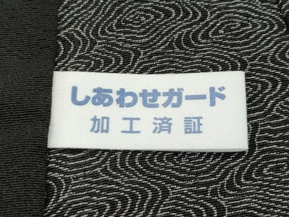 平和屋着物■極上　男性　小紋　単衣　北斎模様　黒地　逸品　CZAA3096s5