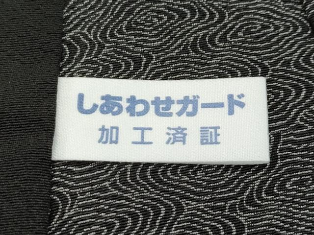 平和屋着物■極上　男性　小紋　単衣　北斎模様　黒地　逸品　CZAA3096s5