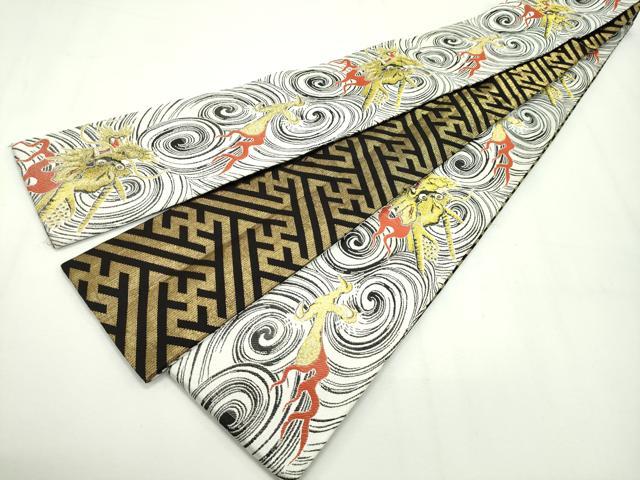 平和屋本店■極上　男性　両面　角帯　龍　金糸　逸品　CZAA2100s5