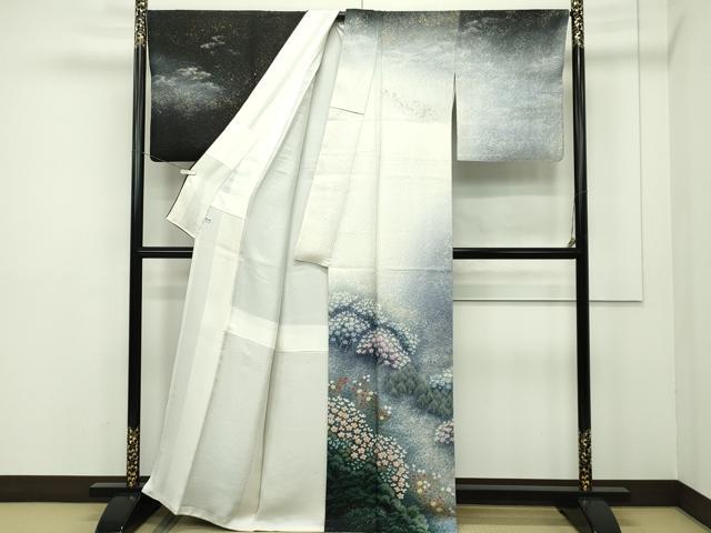 平和屋本店●極上 吉乃一廉 幻の辻が花 訪問着 草花文 暈し染め 銀通し地 ほていや扱い 逸品 CZAA2104s5