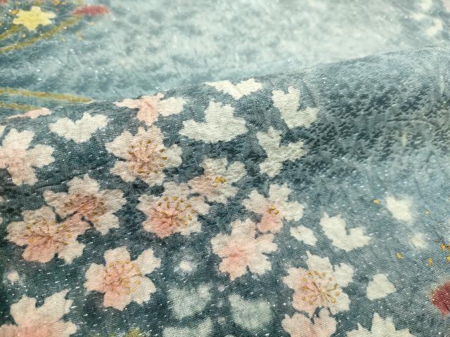 平和屋本店●極上 吉乃一廉 幻の辻が花 訪問着 草花文 暈し染め 銀通し地 ほていや扱い 逸品 CZAA2104s5