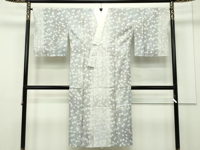 平和屋本店■極上　都喜ヱ門　本場大島紬・長襦袢セット　白大島　単衣　7マルキ　白き花に歌う　藤絹織物謹製　証紙付　逸品　CZAA2105s5