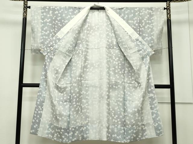 平和屋本店■極上　都喜ヱ門　本場大島紬・長襦袢セット　白大島　単衣　7マルキ　白き花に歌う　藤絹織物謹製　証紙付　逸品　CZAA2105s5