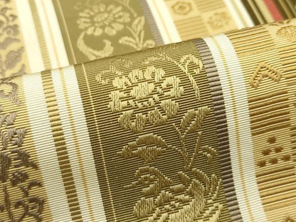平和屋本店■極上　本場筑前博多織　伝統工芸士　井上久人　八寸名古屋帯　草花間道　逸品　CZAA2142s5