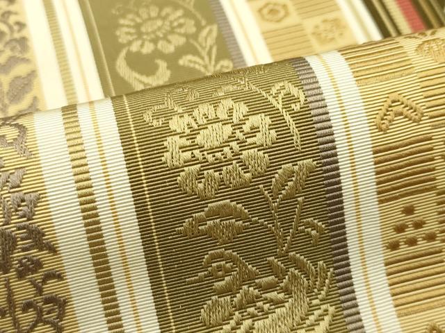 平和屋本店■極上　本場筑前博多織　伝統工芸士　井上久人　八寸名古屋帯　草花間道　逸品　CZAA2142s5