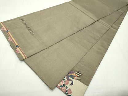 平和屋本店●極上 手織綴れ 山鹿清華 太鼓柄袋帯 埃及人物華鳥 金糸 逸品 CZAA2158s5